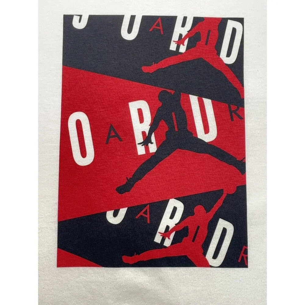 Nike Men's Jordan AIR T-Shirt White/Crimson/Black 2XL NWT